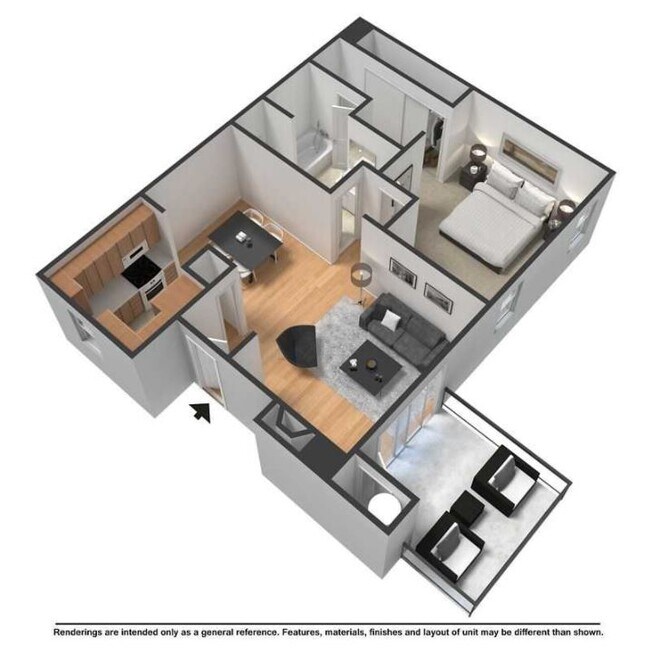1x1 Classic 224 floor plan